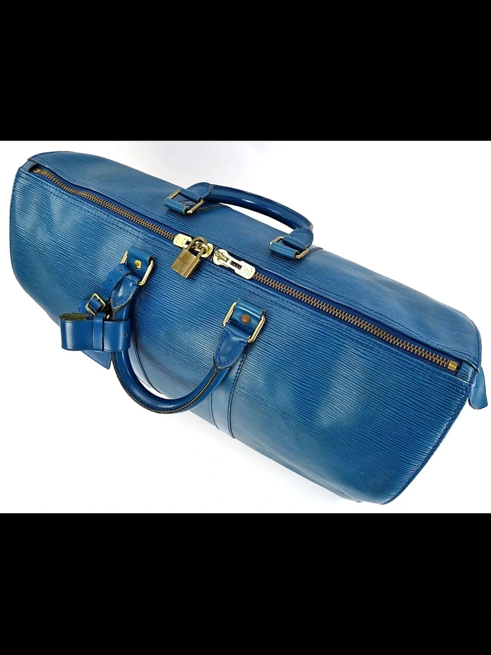 Louis Vuitton Blue Epi Leather Keepall Duffel
